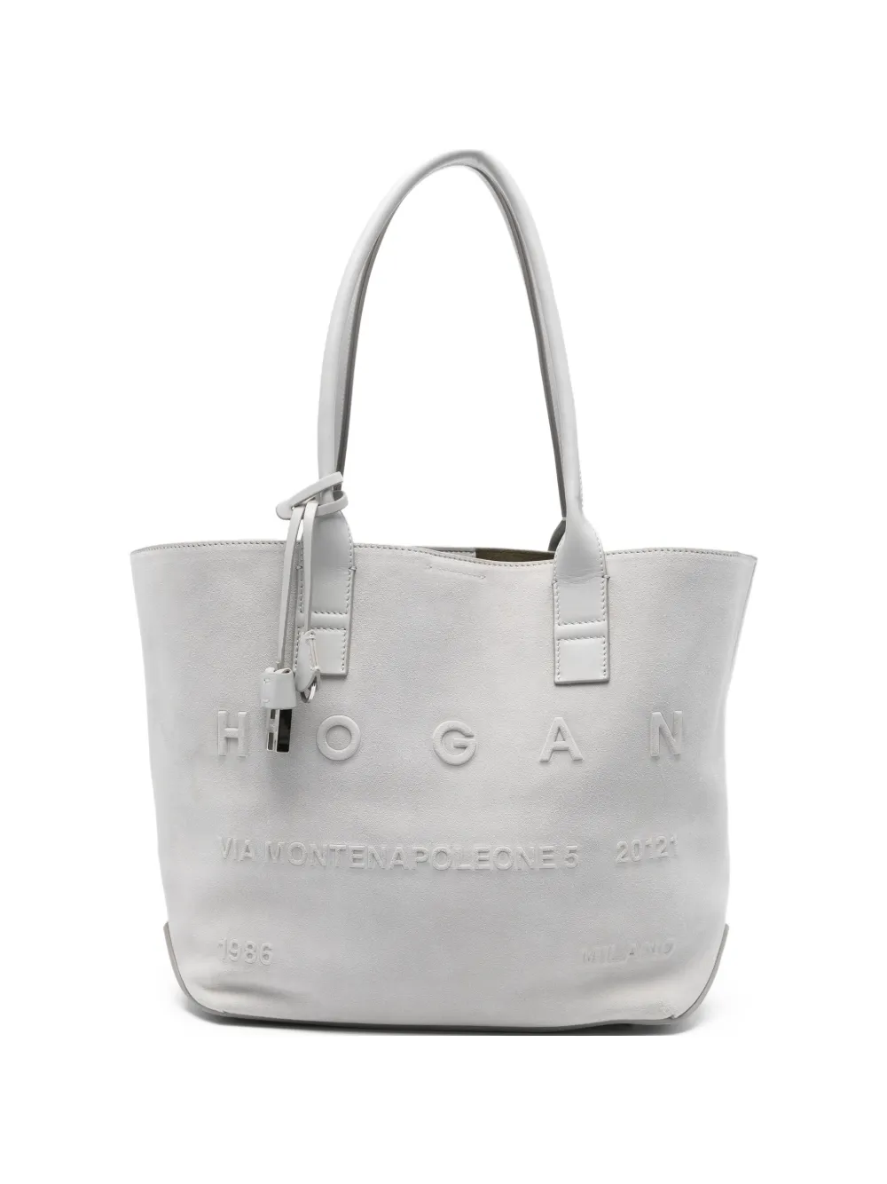 Hogan Address embossed lettering tote bag - Grigio