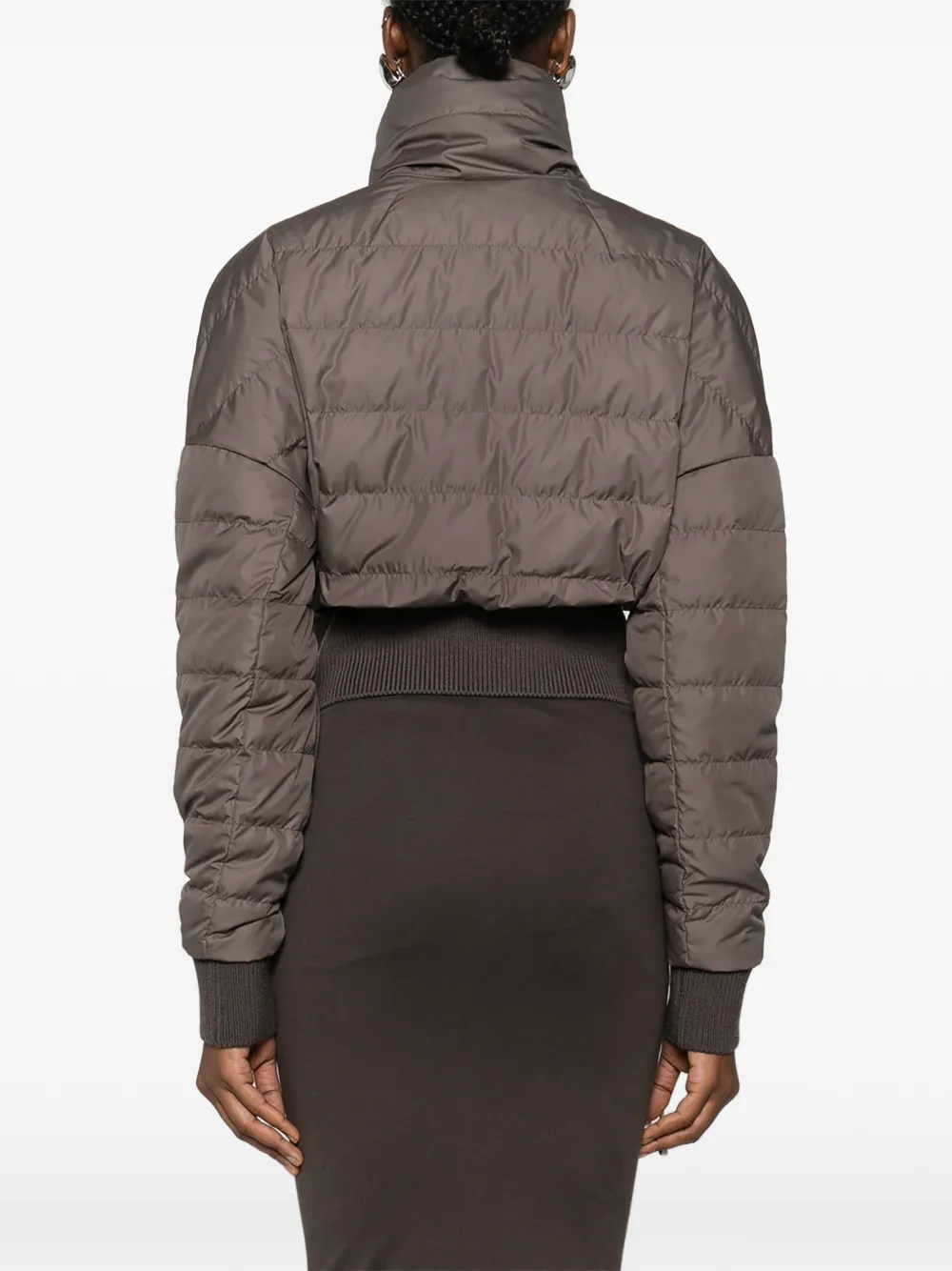 Moncler Cropped jack met trechterhals Bruin