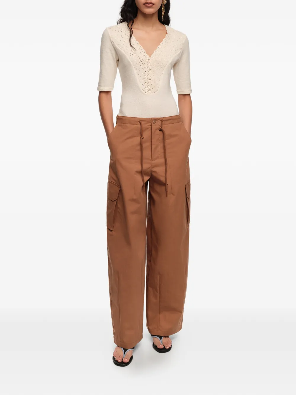 Bimba y Lola Broek met trekkoord Bruin