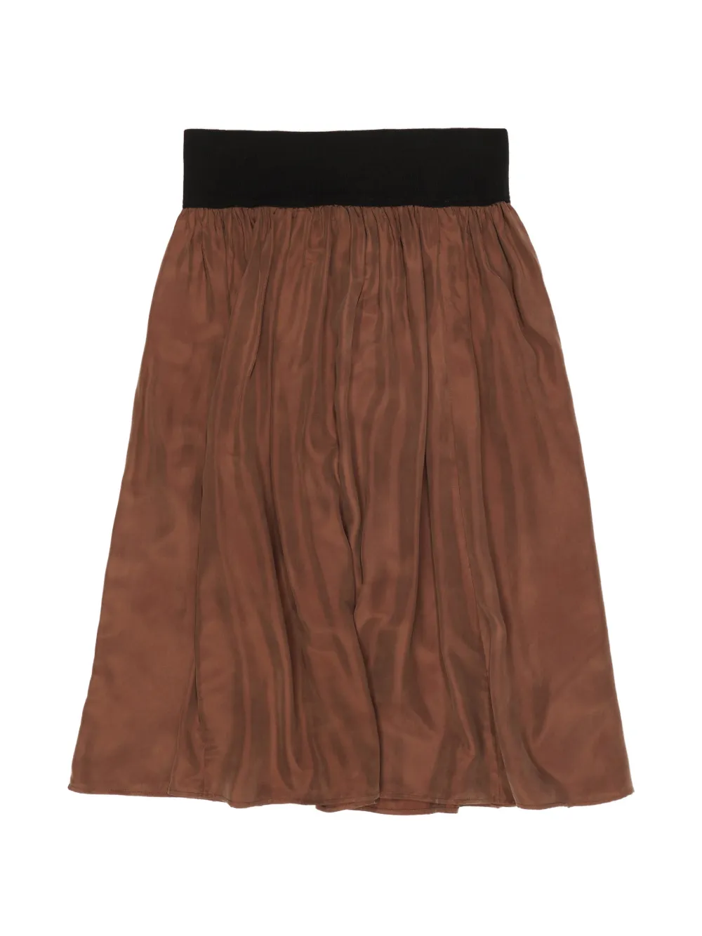 Bimba Y Lola Plated Midi Skirt In Brown