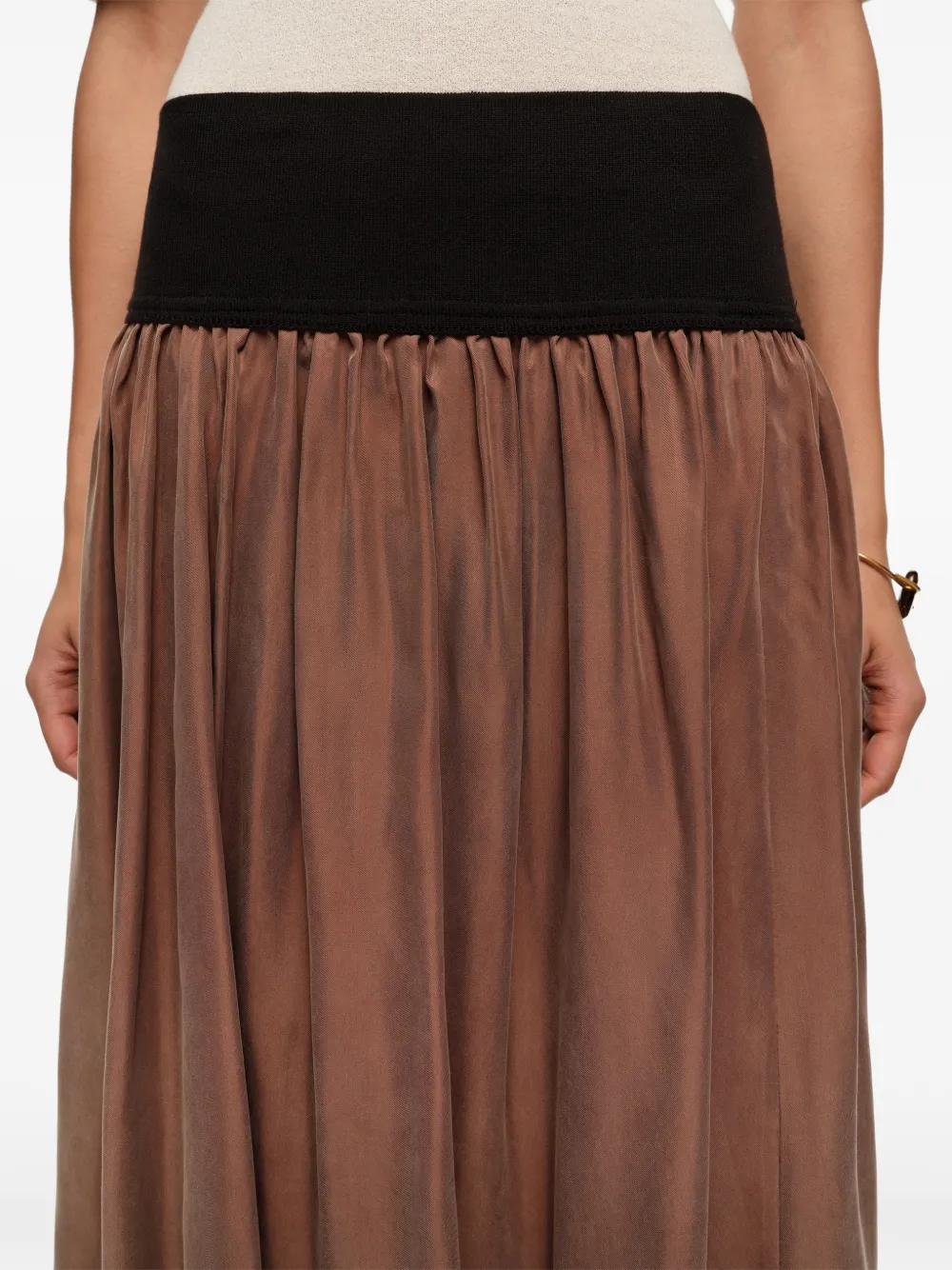 BIMBA Y LOLA Flared rok met cupro-effect en verwassen effect Beige