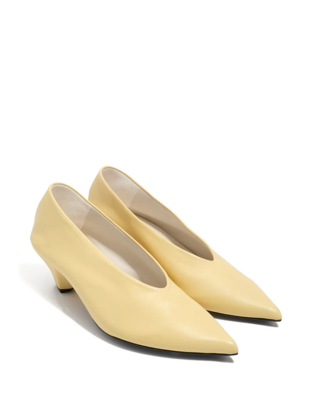  Bimba Y Lola Pointed-toe Block-heel Pumps - Yellow 