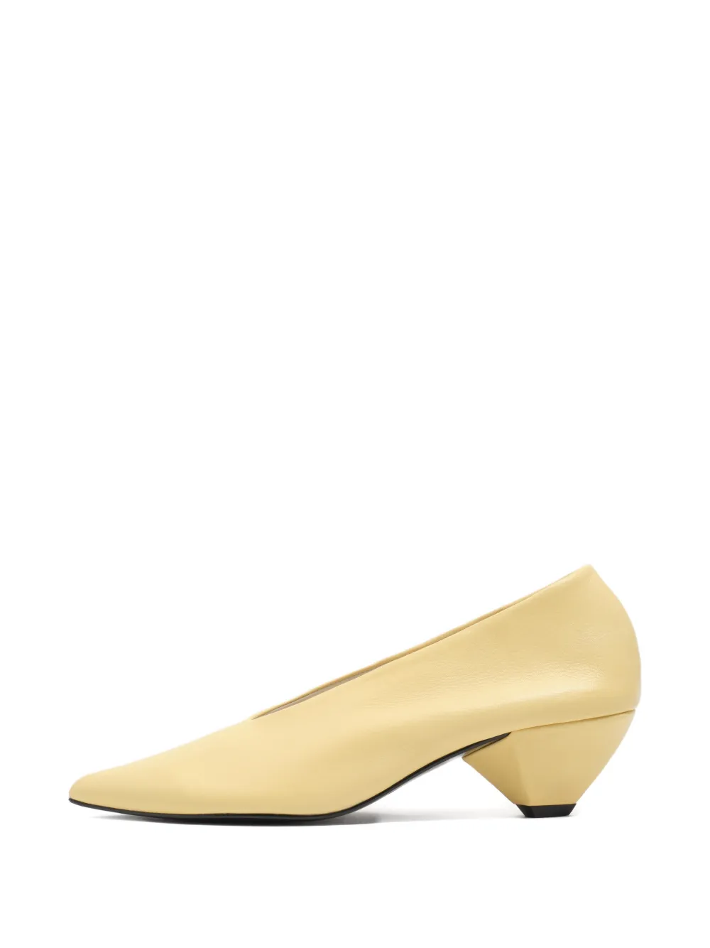 Bimba Y Lola Pointed-toe Block-heel Pumps In Yellow