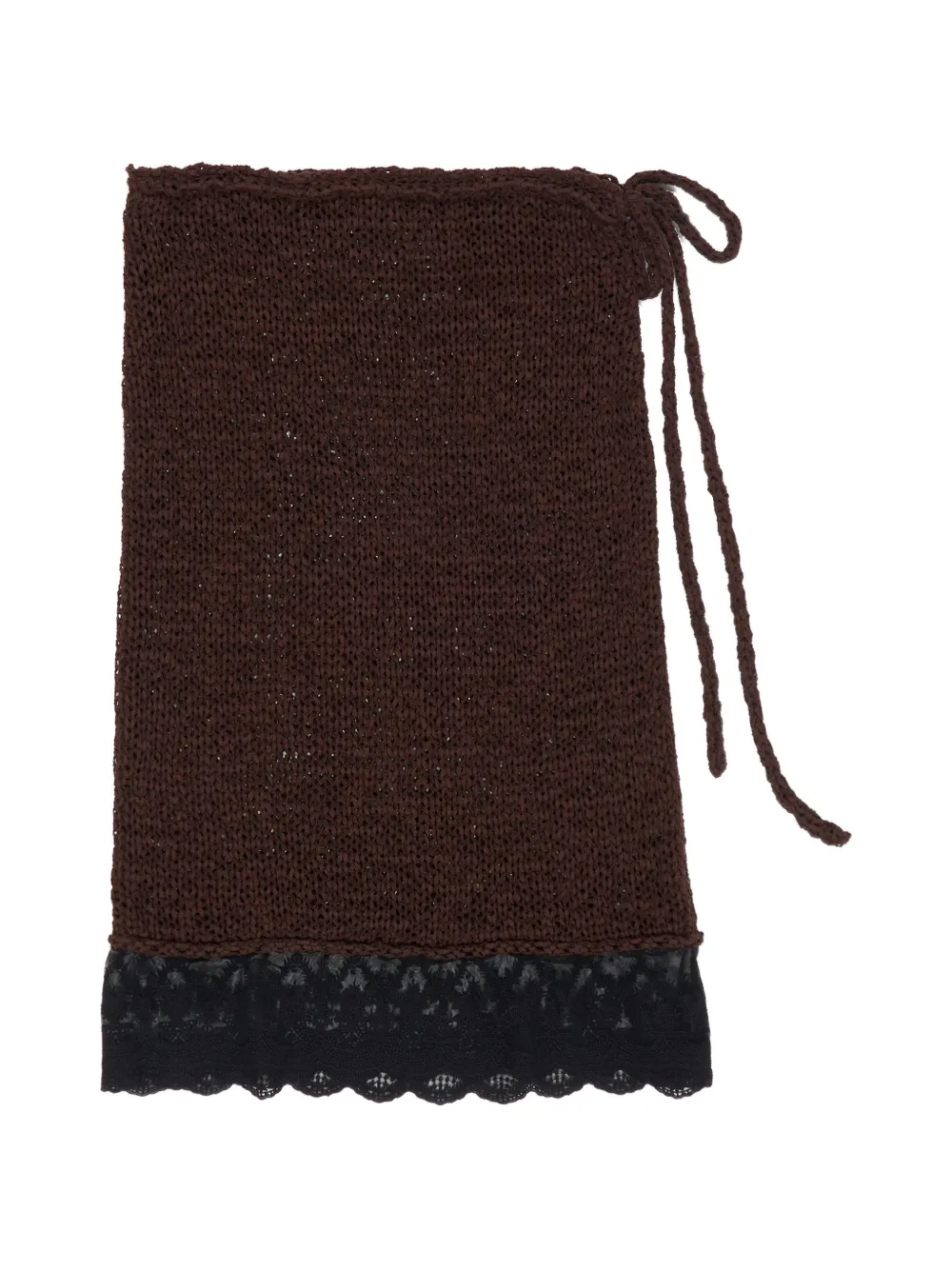 Bimba Y Lola Lace-trim Midi Skirt In Brown