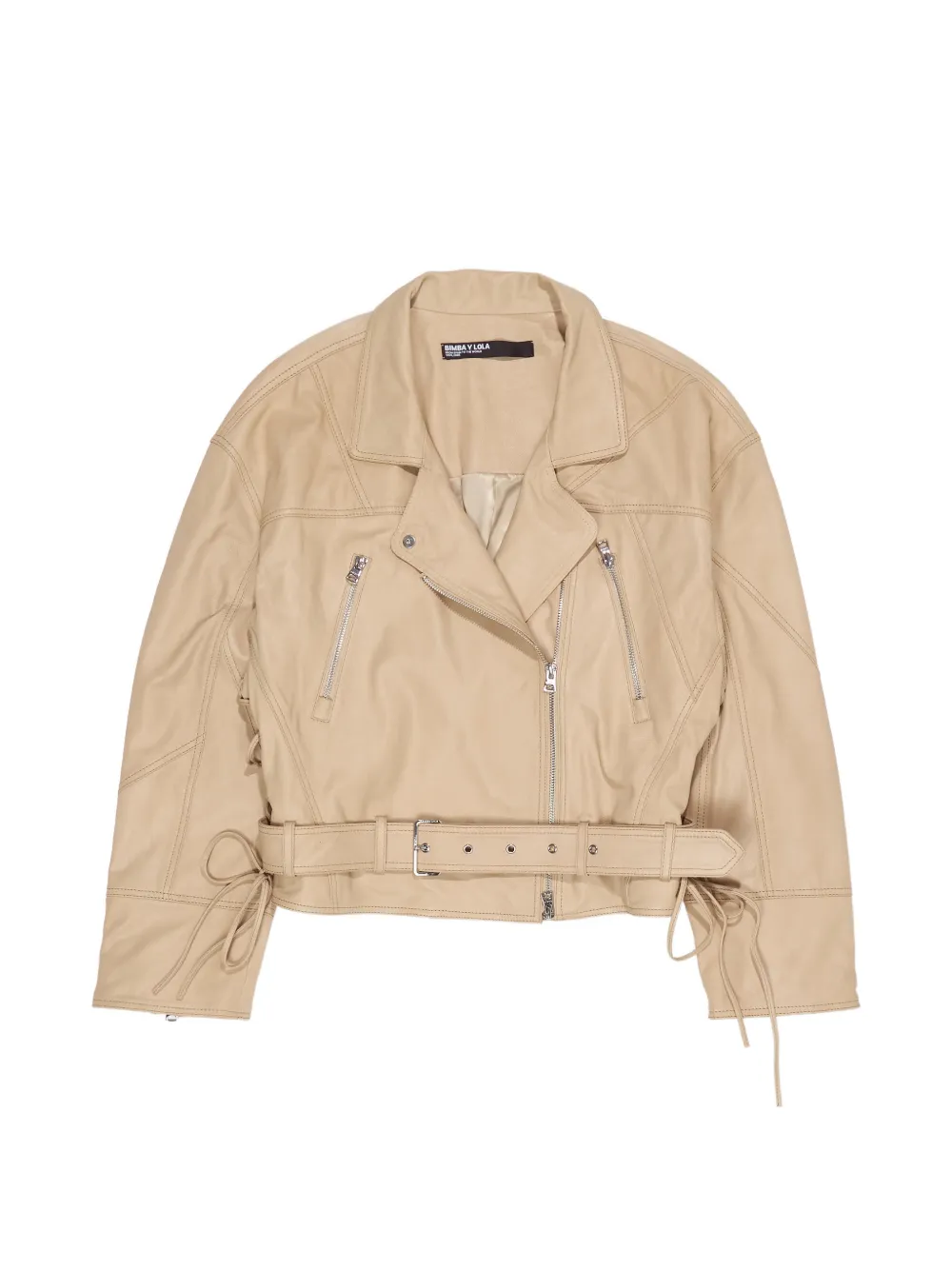 Bimba y Lola Lederjacke mit Reißverschluss - Nude