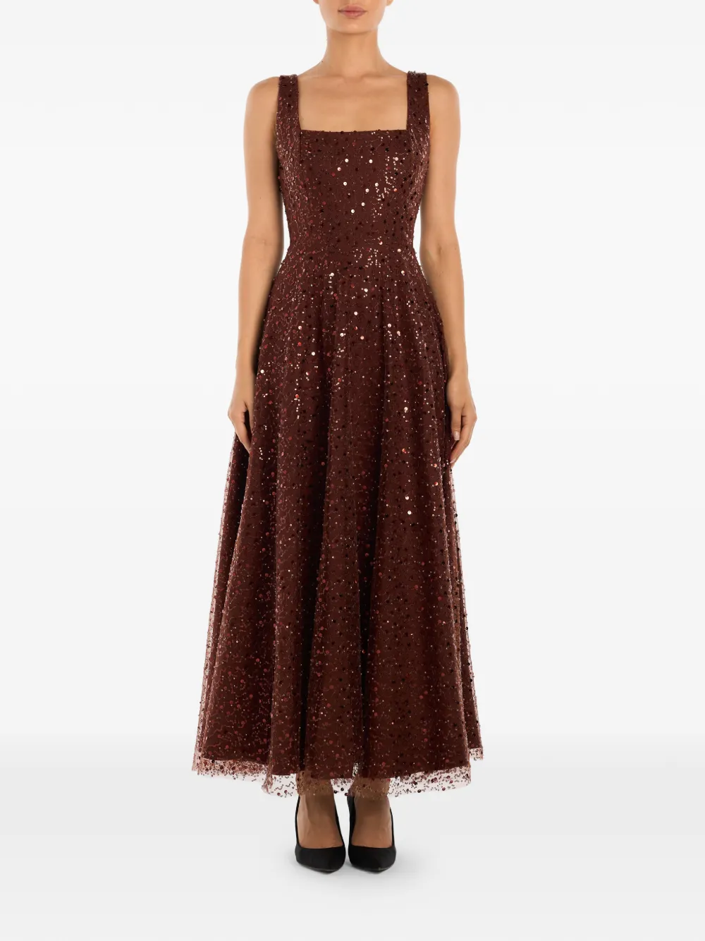  Post Meridiem Sequin-embellished Maxi Dress - Brown 