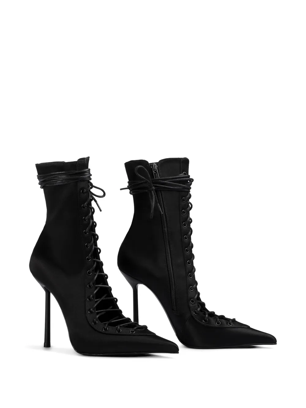 Le Silla Colette enkellaarzen met veters Zwart