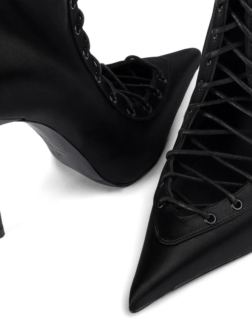 Le Silla Colette enkellaarzen met veters Zwart