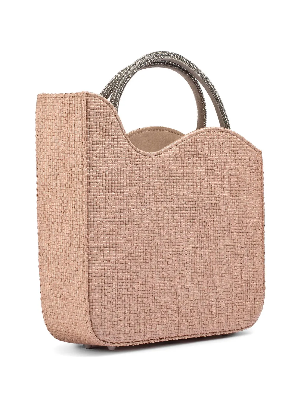Le Silla Rose kleine shopper met franje en bloem Roze