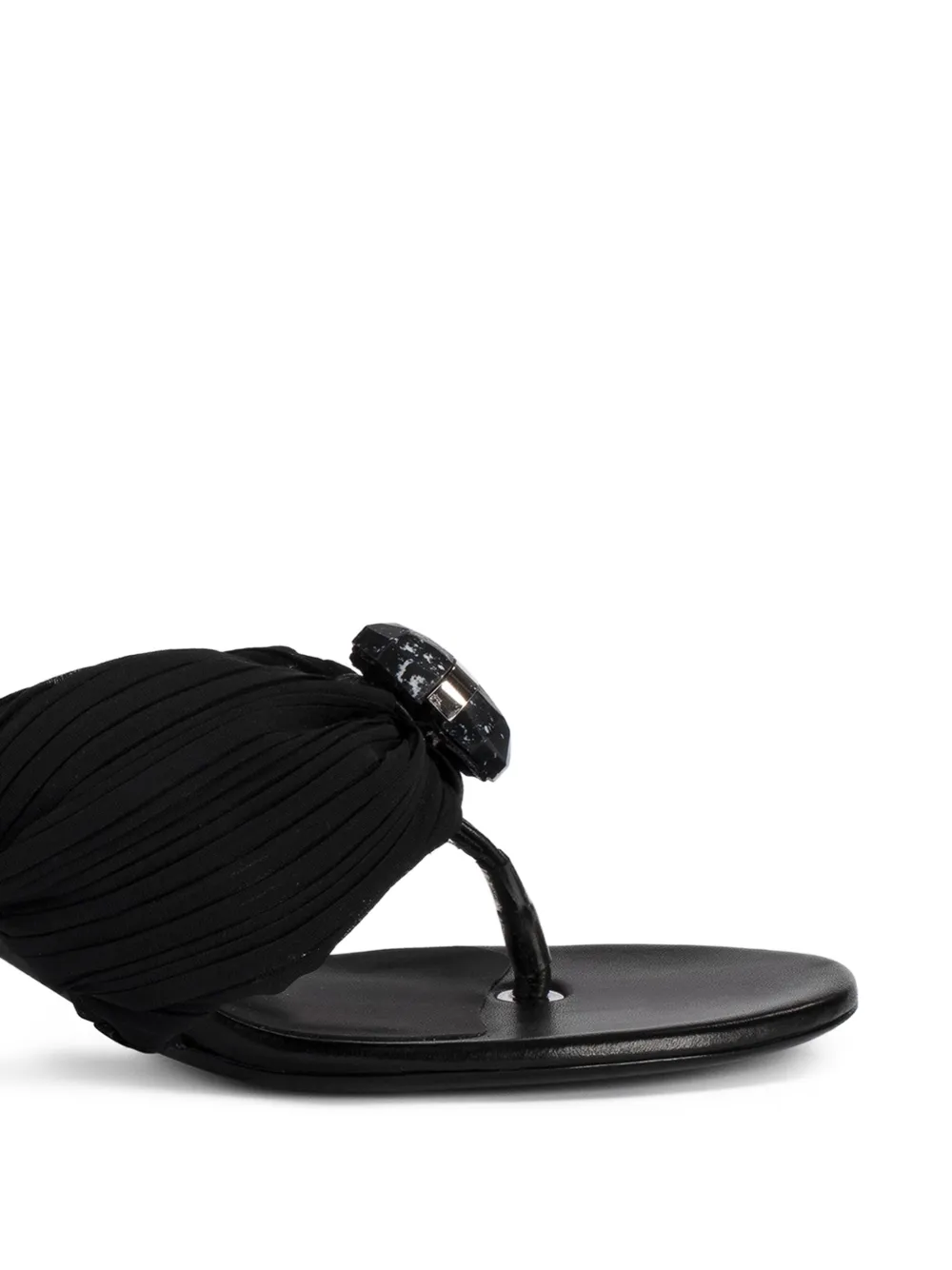  Le Silla Numa Pleated Embellishment Sandals - Black 