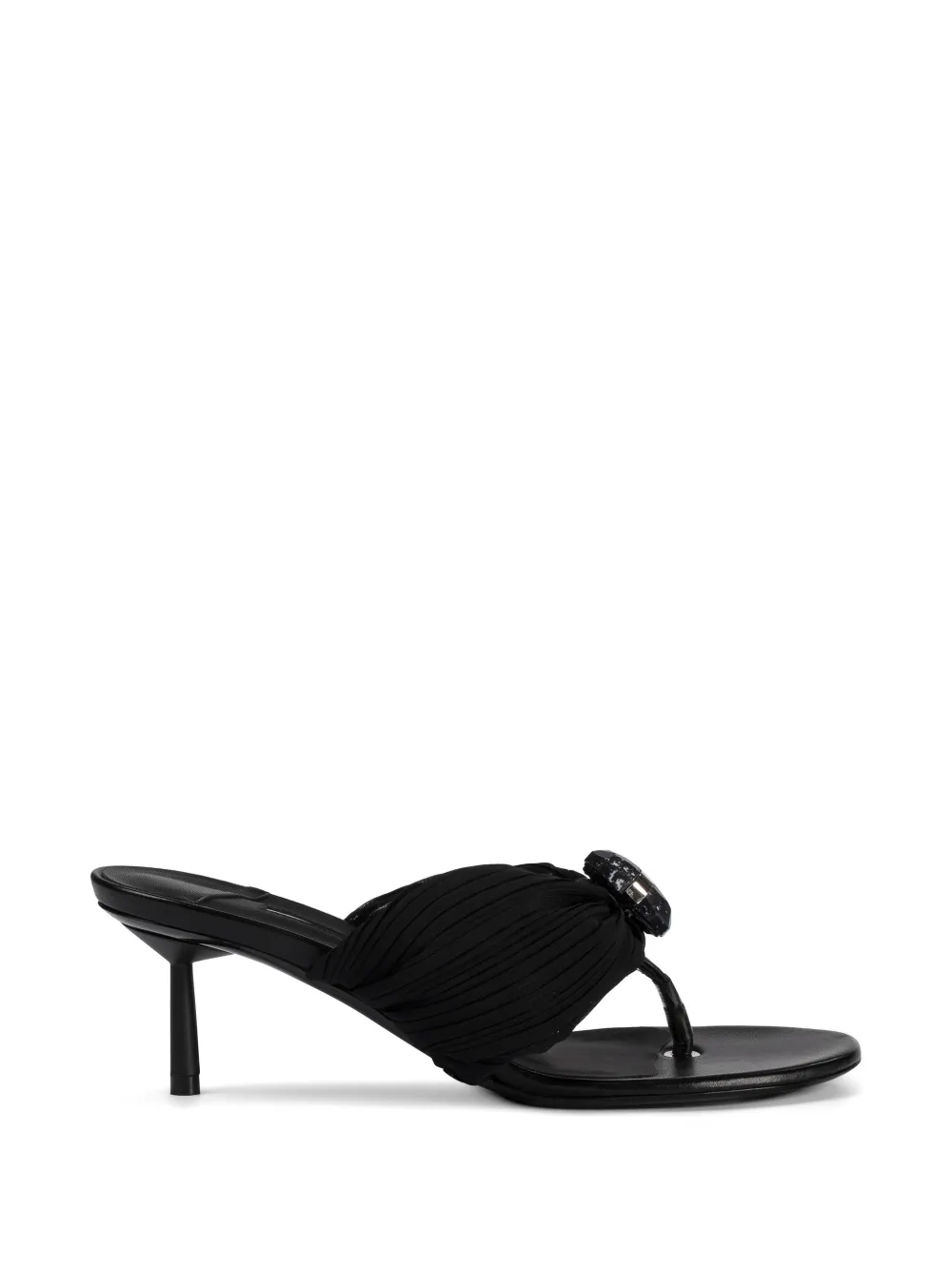Le Silla Numa geplooide verfraaide sandalen Zwart