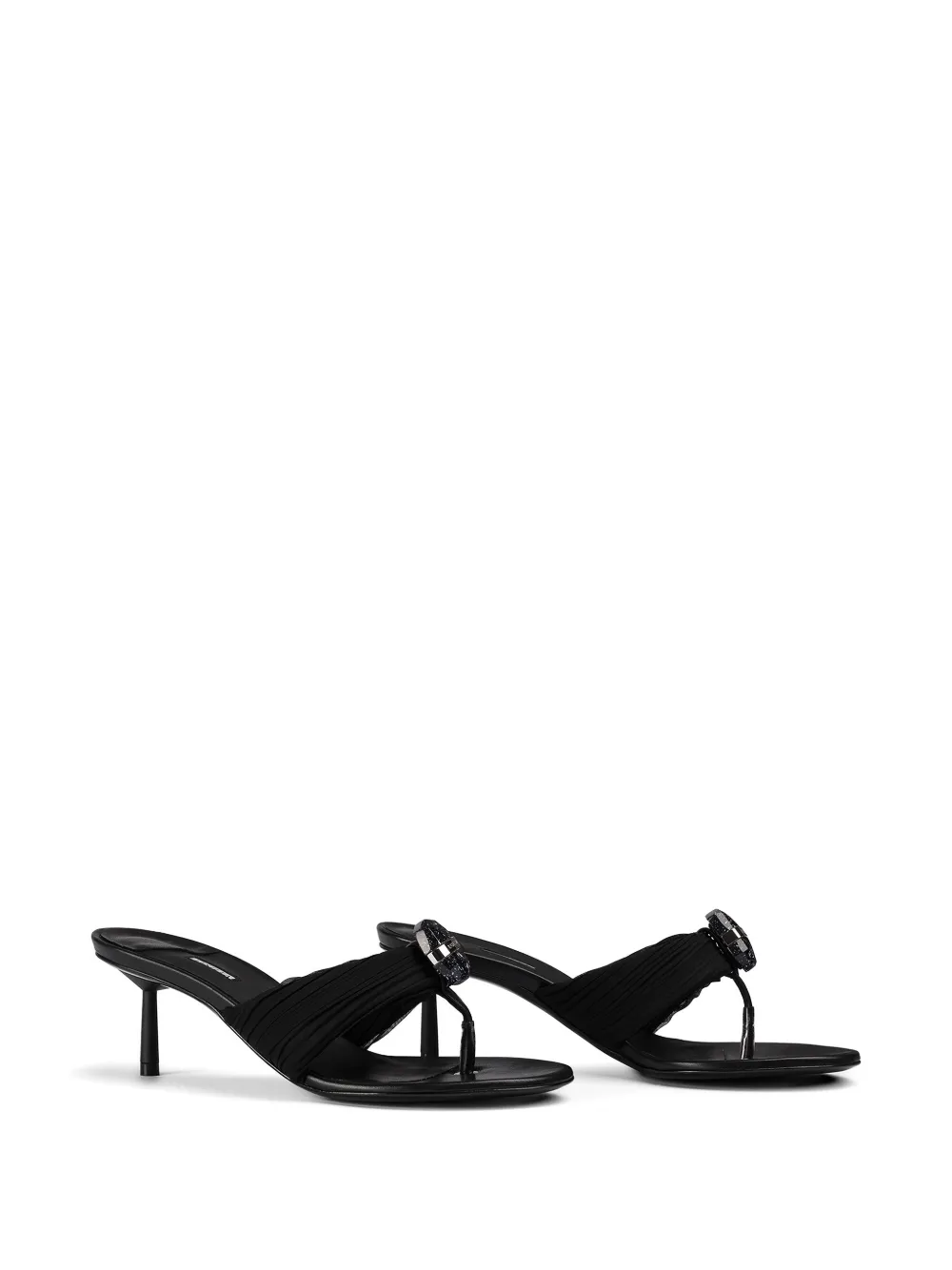 Le Silla Numa geplooide verfraaide sandalen Zwart