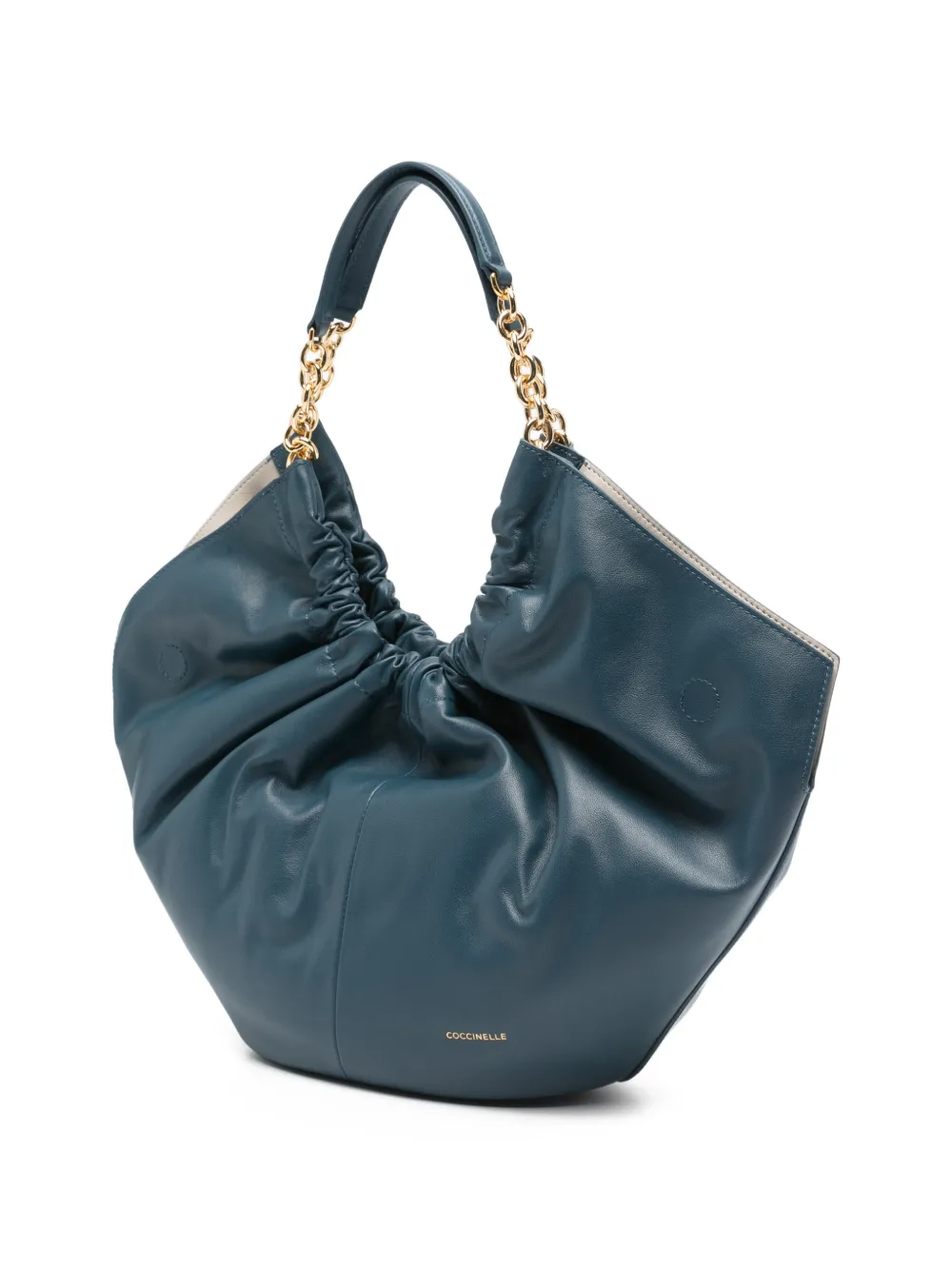Coccinelle Medium Smash leren schoudertas Blauw