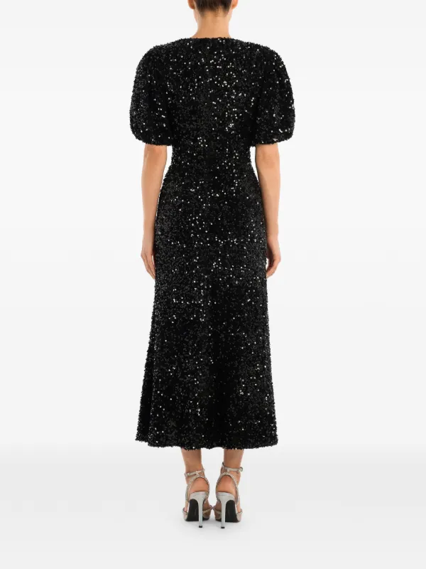sequin puff sleeve midi dress Occasion Sequin Puff Sleeve Midi Dress  Nothing Fancy Just Stylish