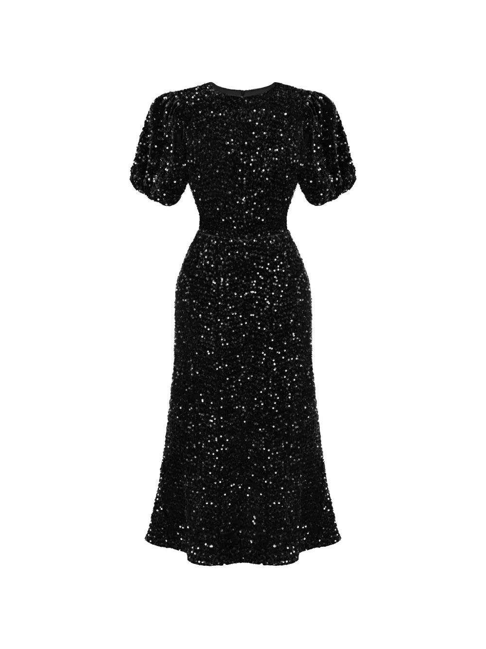 POST MERIDIEM sequin-embellished puff-sleeve midi dress