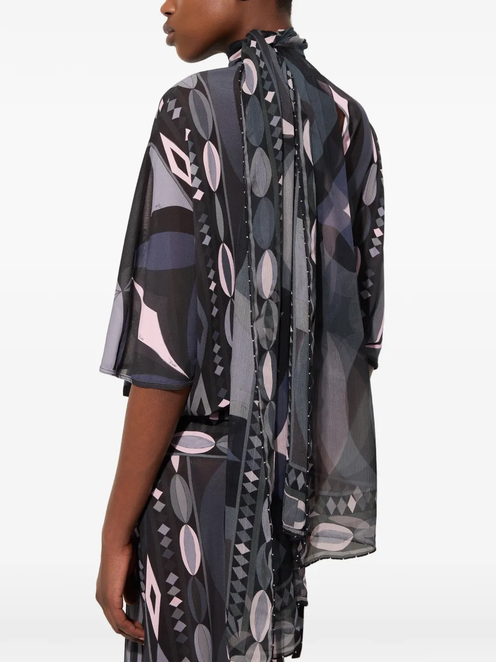 PUCCI Zijden sjaal met Collane-print Zwart