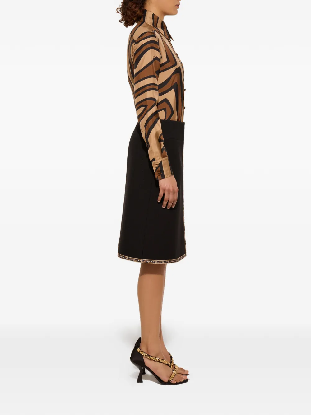  Pucci Labirinto-print Wool Skirt - Black 