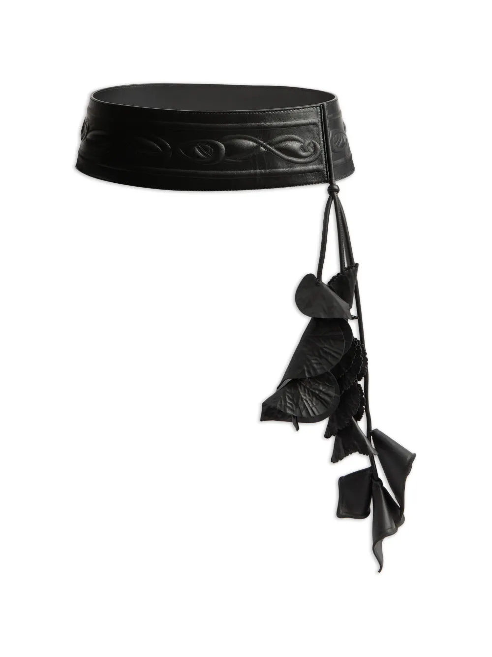 PUCCI floral leather belt - Nero