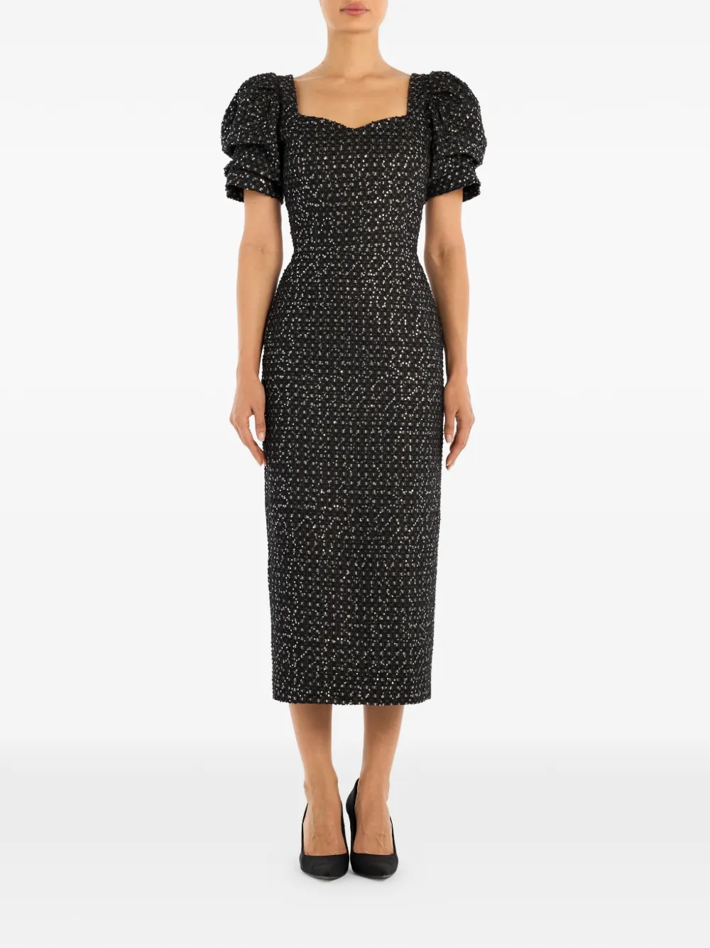 POST MERIDIEM sweetheart-neck midi dress