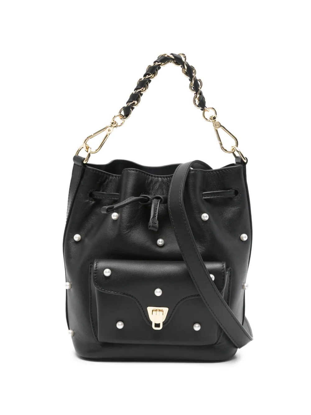 Coccinelle Borsa a secchiello con catena - Nero