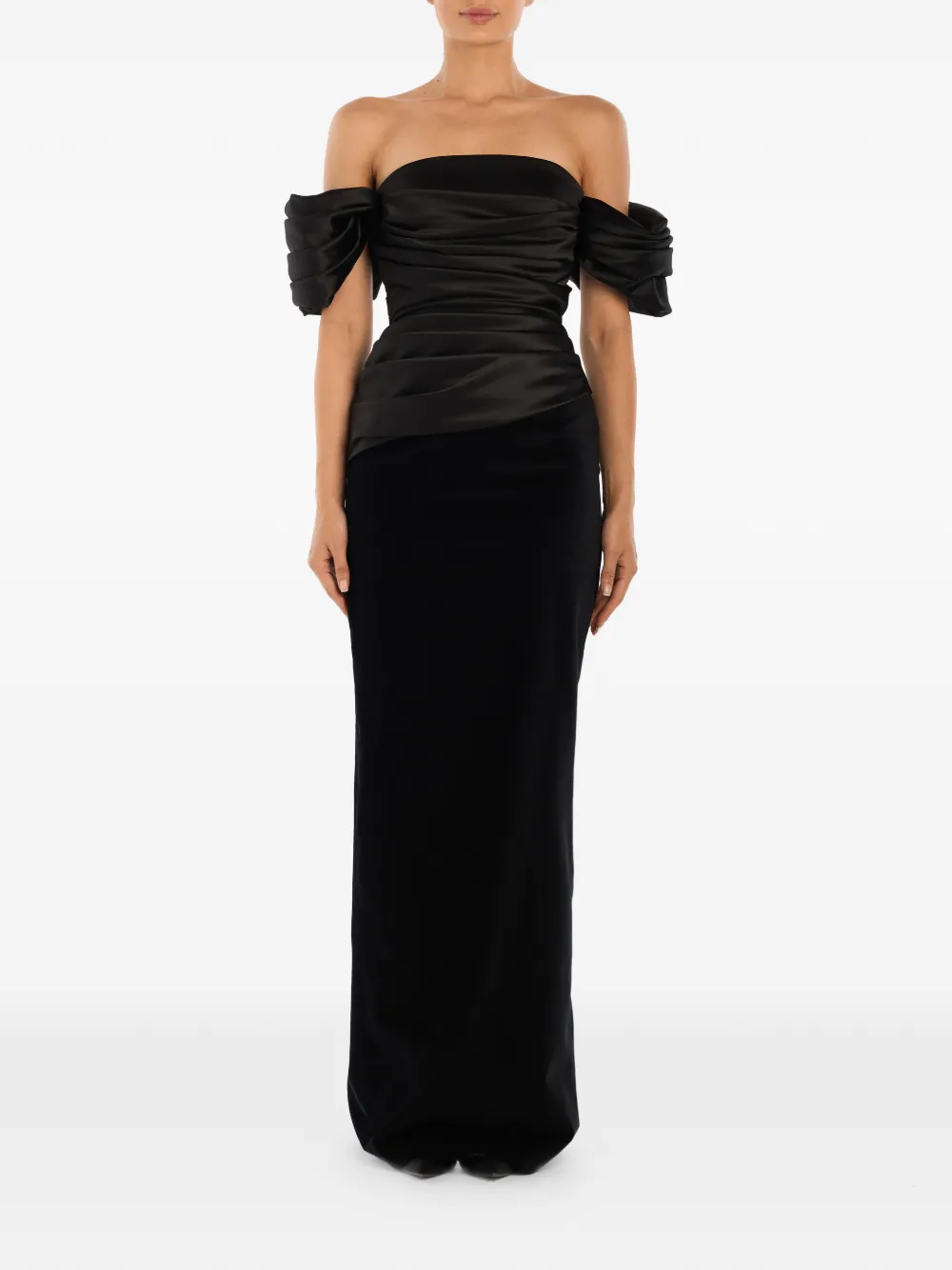 Draped-Sleeves Maxi Dress