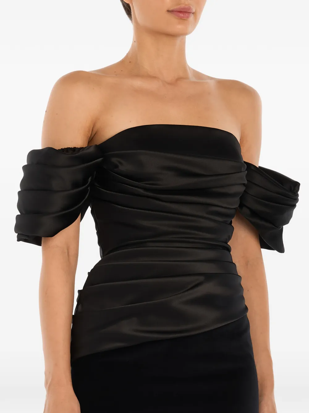 Draped-Sleeves Maxi Dress
