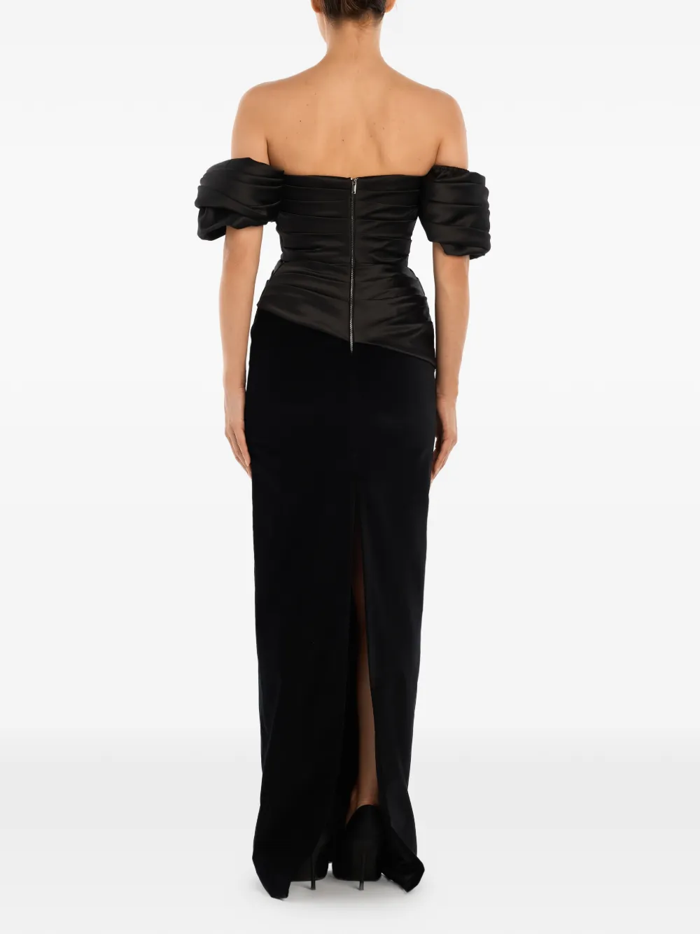 Draped-Sleeves Maxi Dress