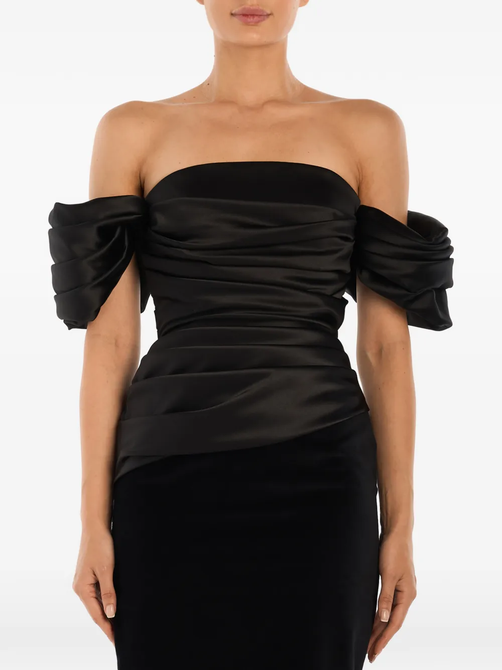 Draped-Sleeves Maxi Dress