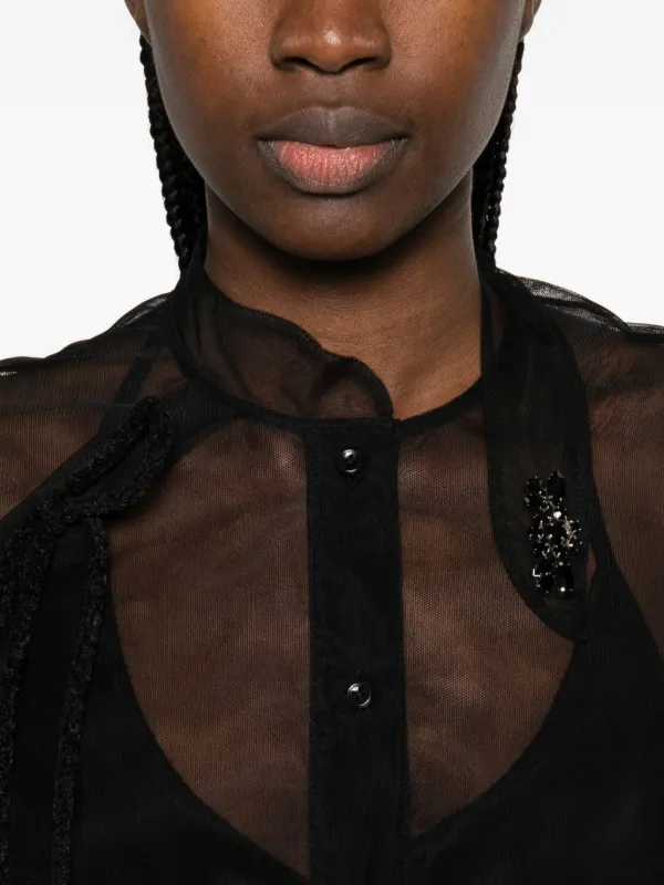 Simone Rocha Tulle Shirt | Black | FARFETCH ZA