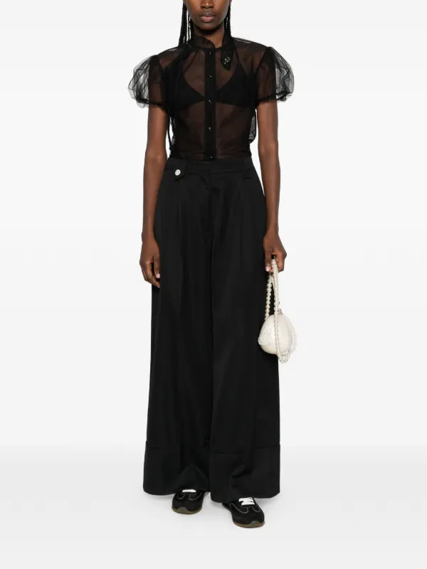 Simone Rocha Tulle Shirt | Black | FARFETCH ZA