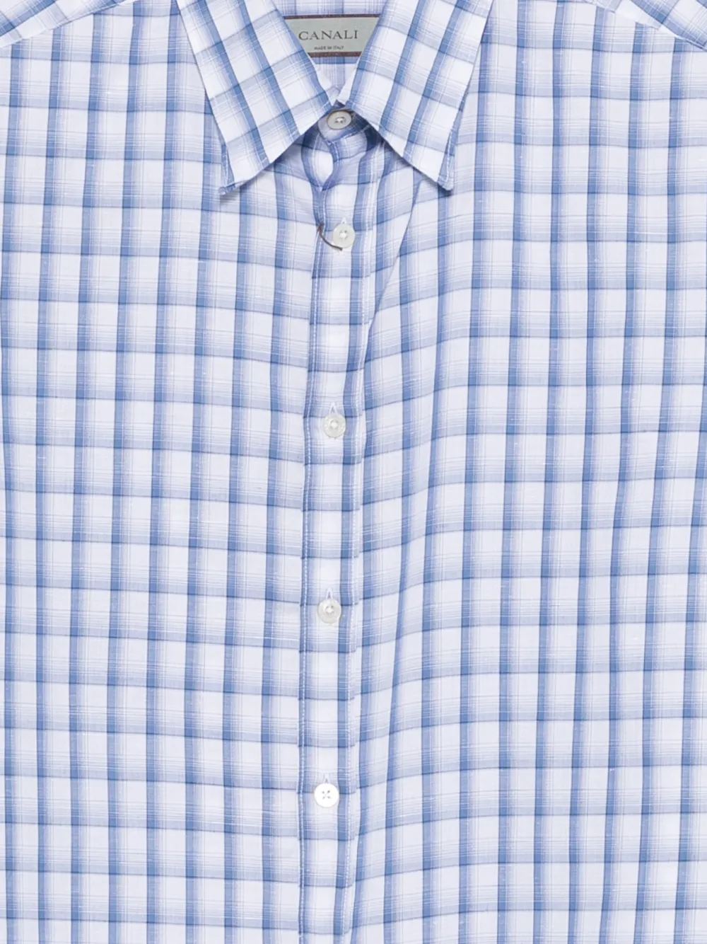 Canali Geruit overhemd Blauw