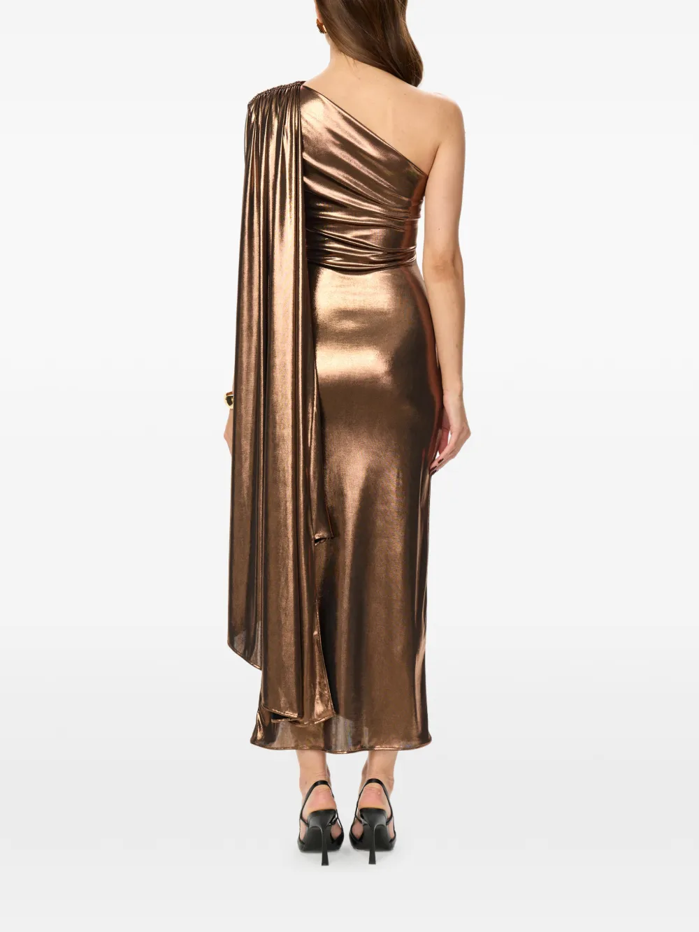 POST MERIDIEM Asymmetrische maxi-jurk Bruin