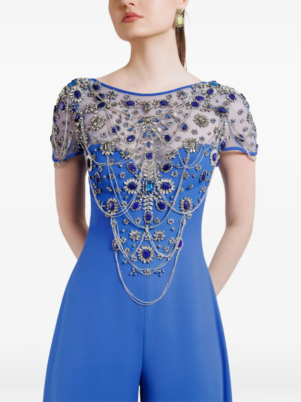 Gemy Maalouf Tuta intera a gamba ampia - Blu