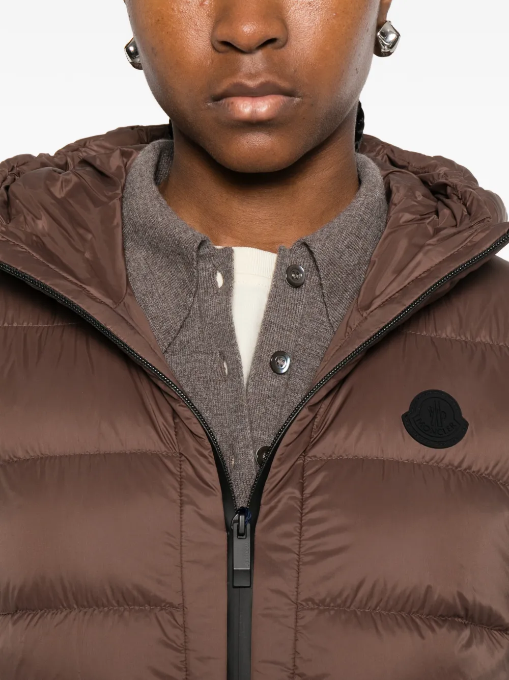 Moncler Melia bodywarmer met capuchon Bruin