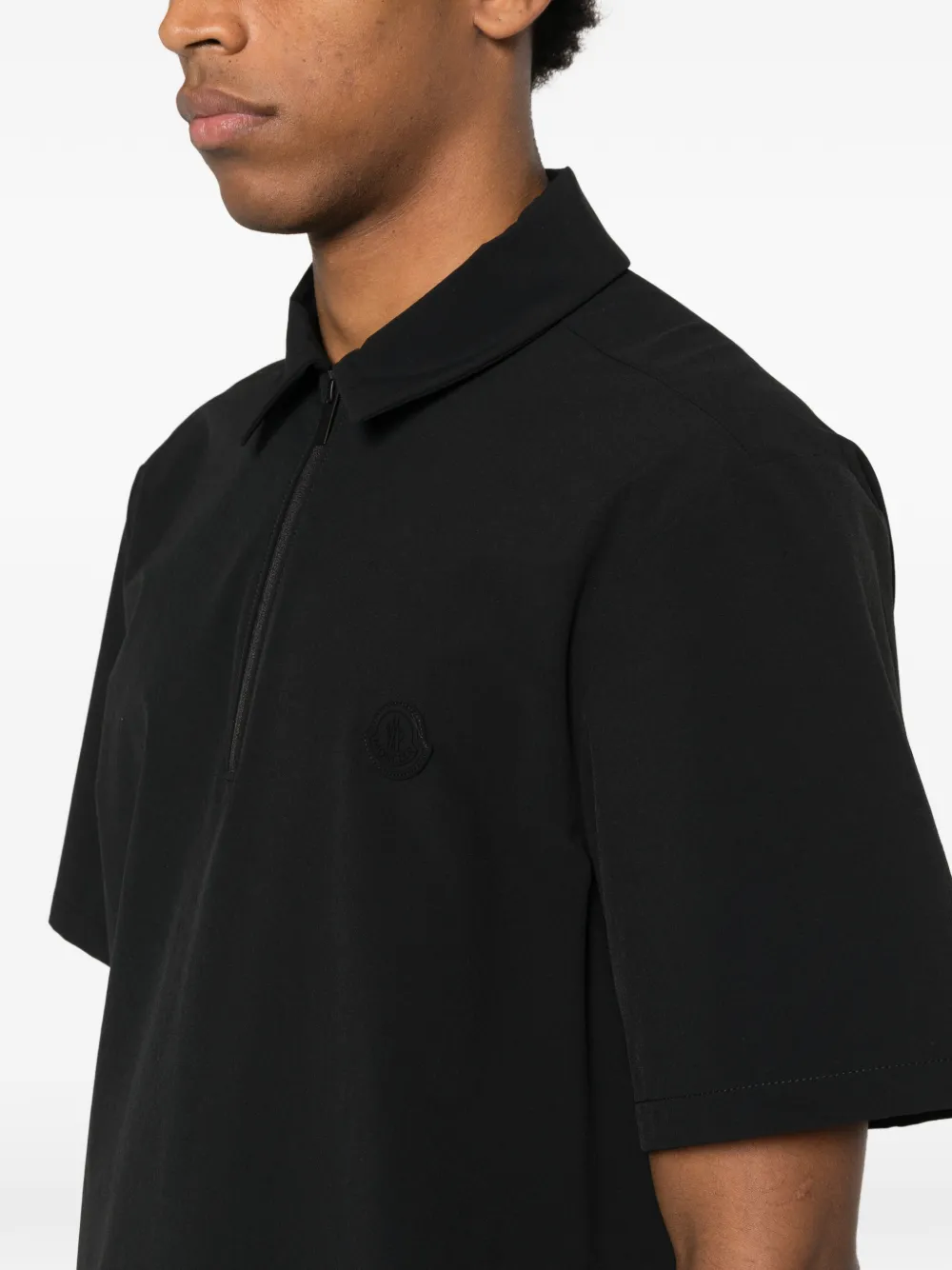 Moncler Poloshirt met trekkoord en ritssluiting Zwart