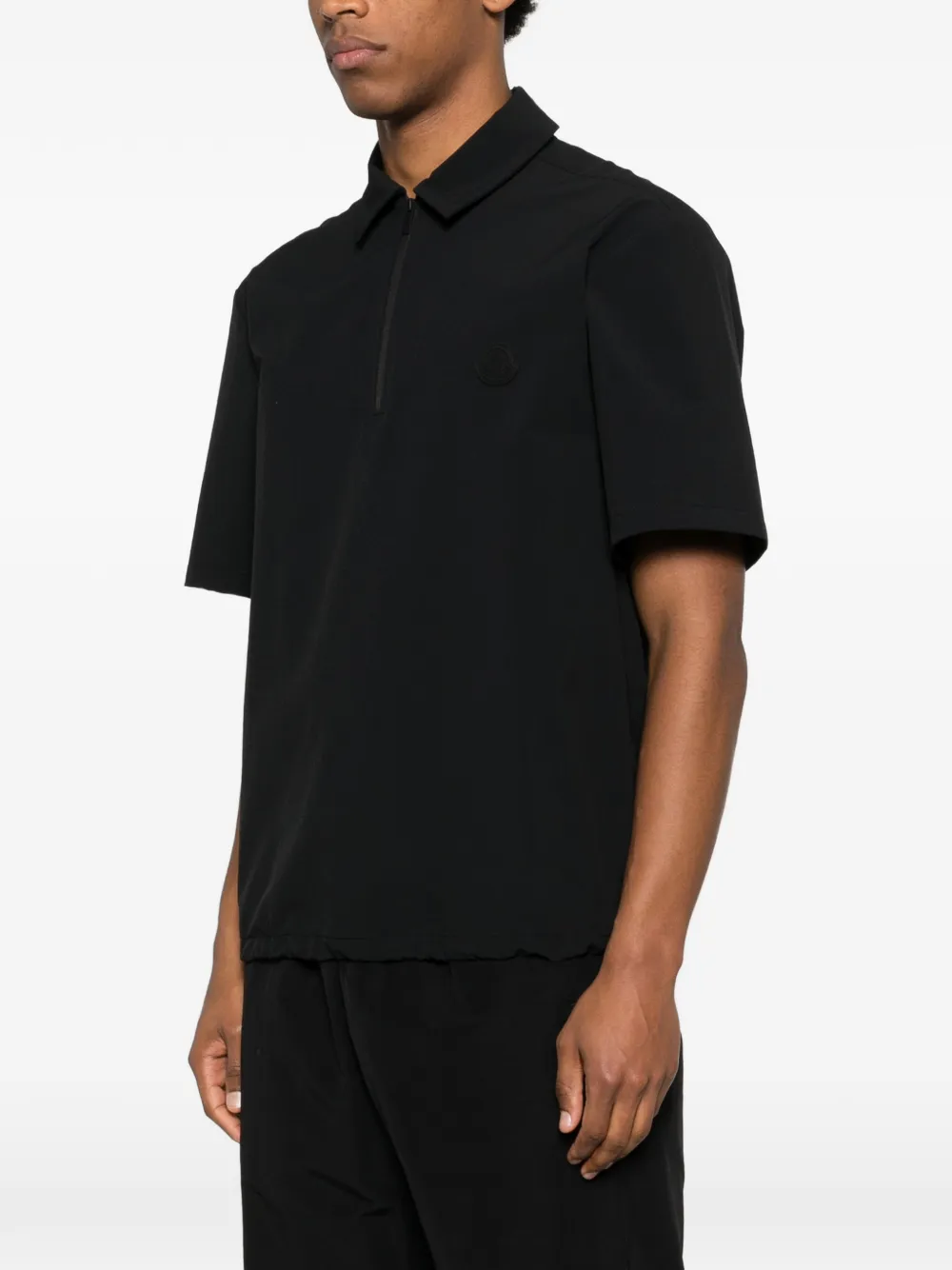 Moncler Poloshirt met trekkoord en ritssluiting Zwart