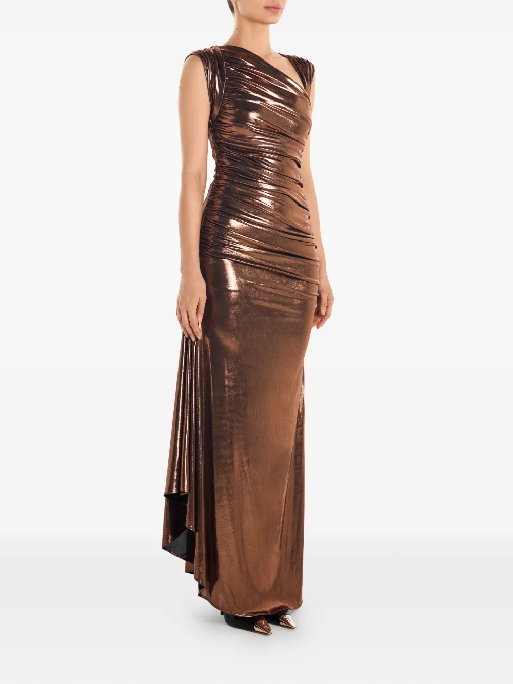  Post Meridiem Asymmetric Dress - Brown 