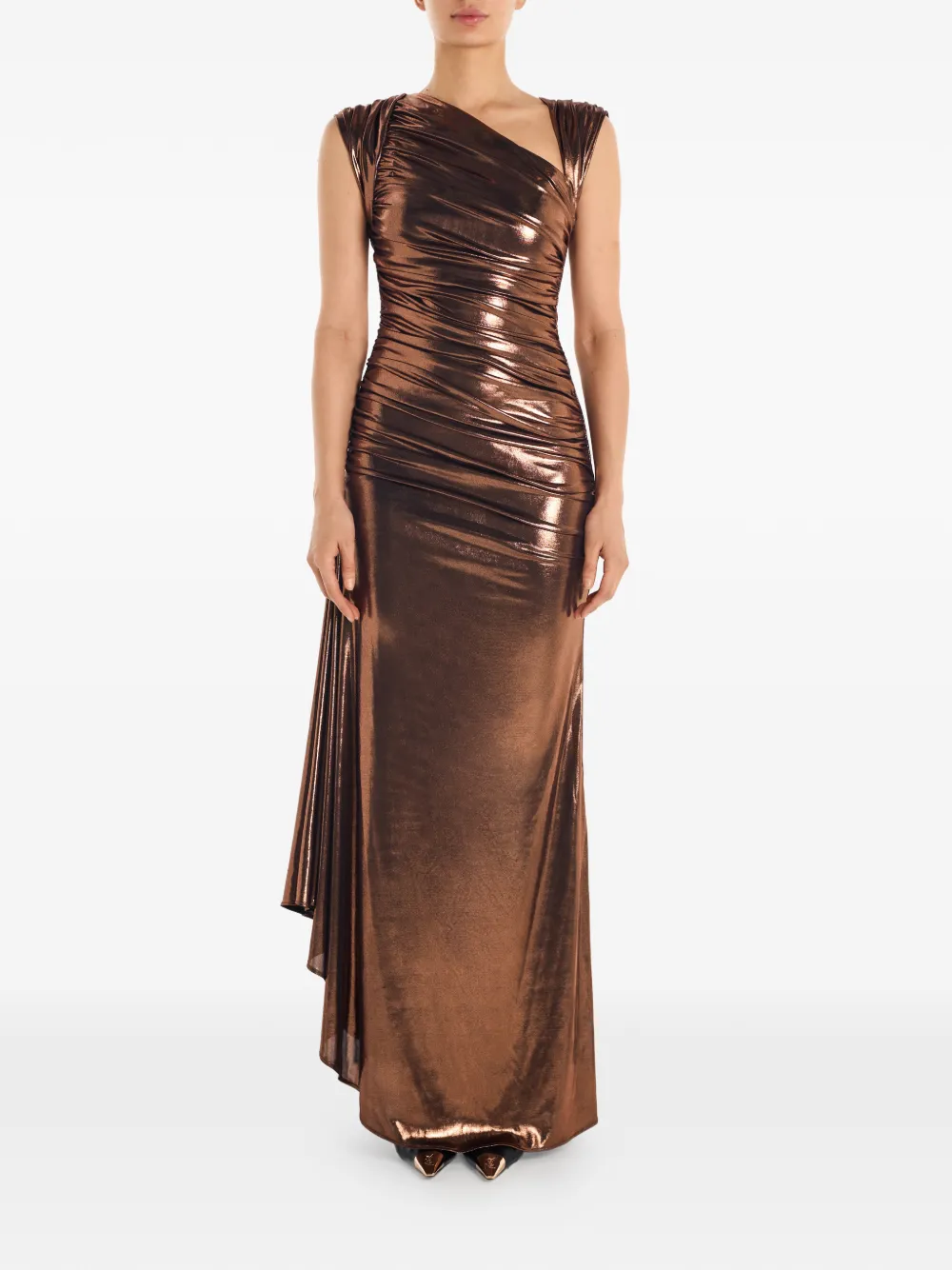  Post Meridiem Asymmetric Dress - Brown 