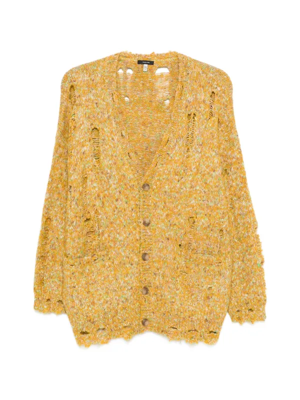 R13 Button Cardigan in Yellow