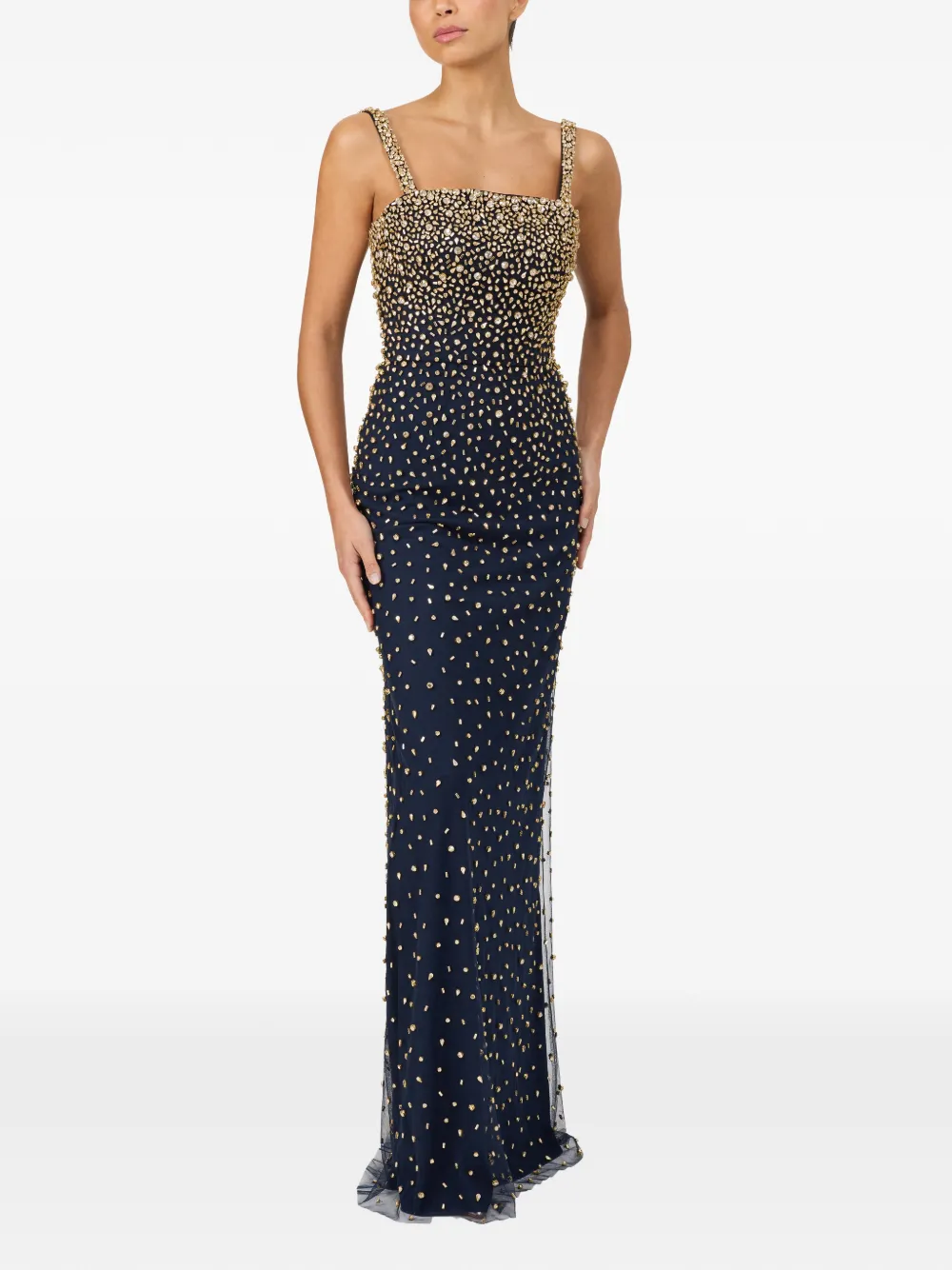 Jenny Packham Cherry avondjurk verfraaid met kristallen Blauw