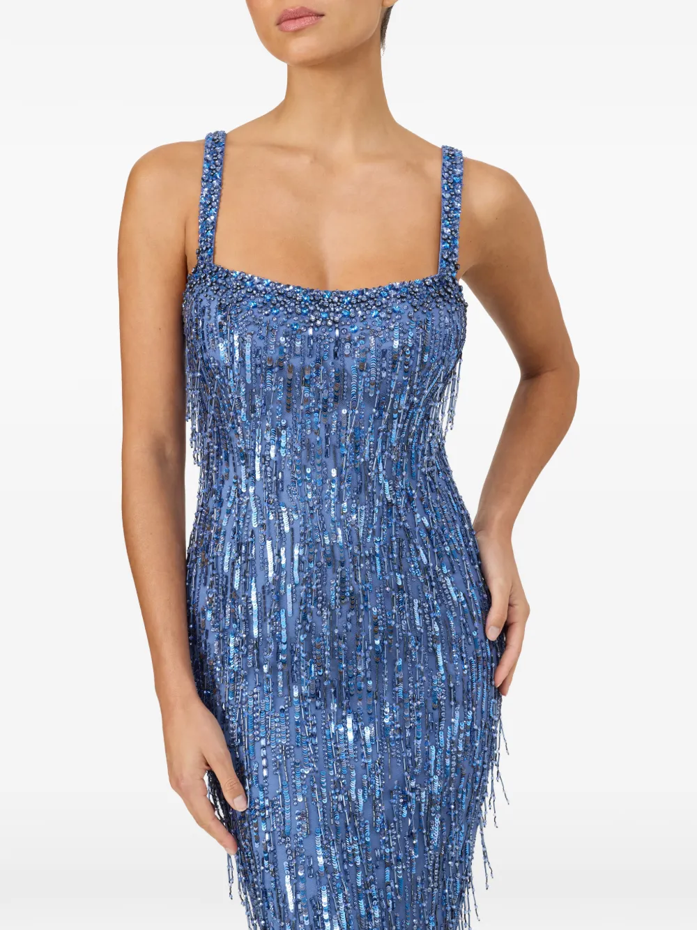 Jenny Packham Fleur avondjurk verfraaid met kralen Blauw