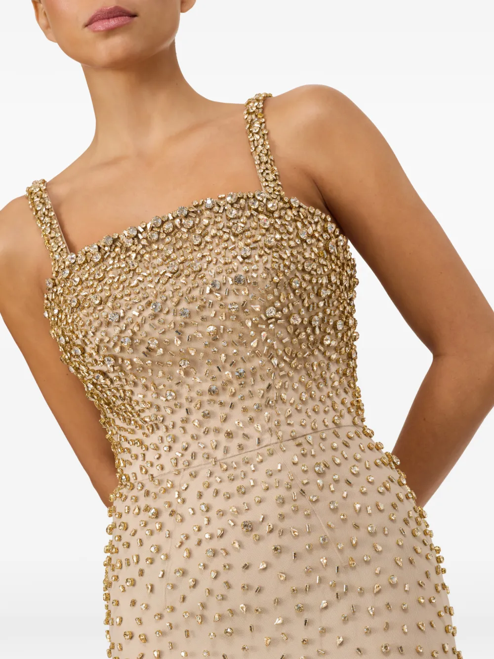 Jenny Packham Cherry maxi-jurk Beige