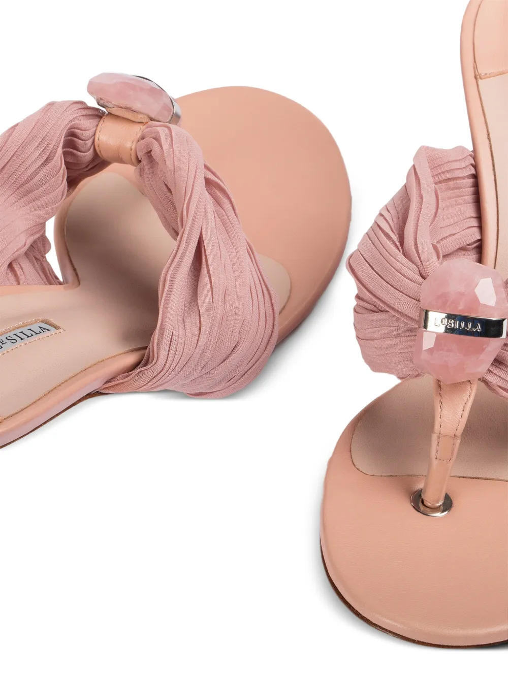 Le Silla Numa pleated-strap sandals Roze