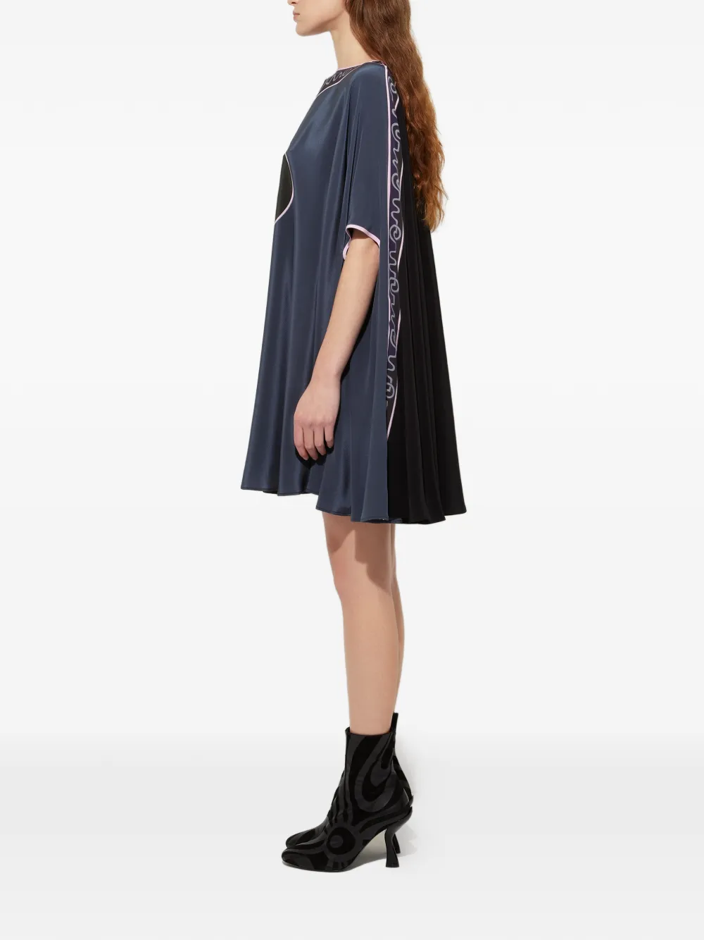  Pucci Astro-print Cape Mini Dress - Black 
