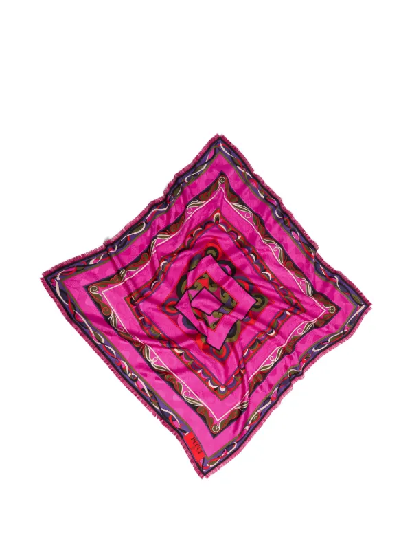 Pucci Mixed-print Jacquard Carre Scarf in Pink