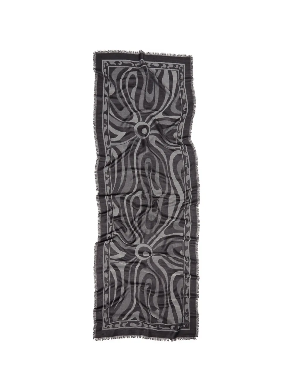 PUCCI Marmo-print jacquard scarf - Grigio