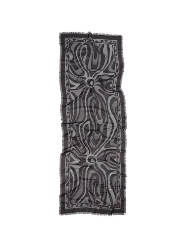 Pucci Marmo-print Jacquard Silk Scarf in Grey