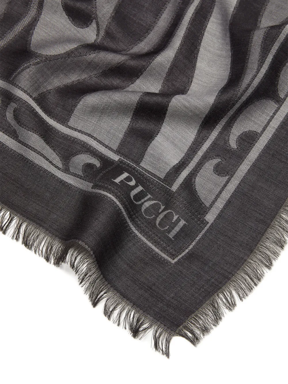 PUCCI Sjaal met Marmo-print en jacquard Grijs