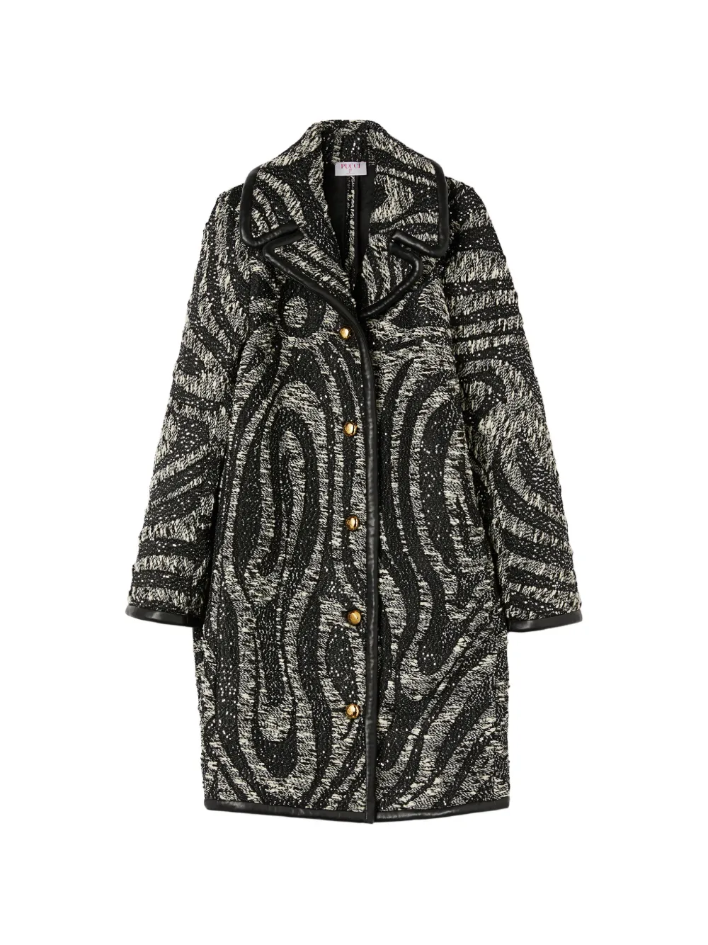 PUCCI tweed patterned coat - Nero