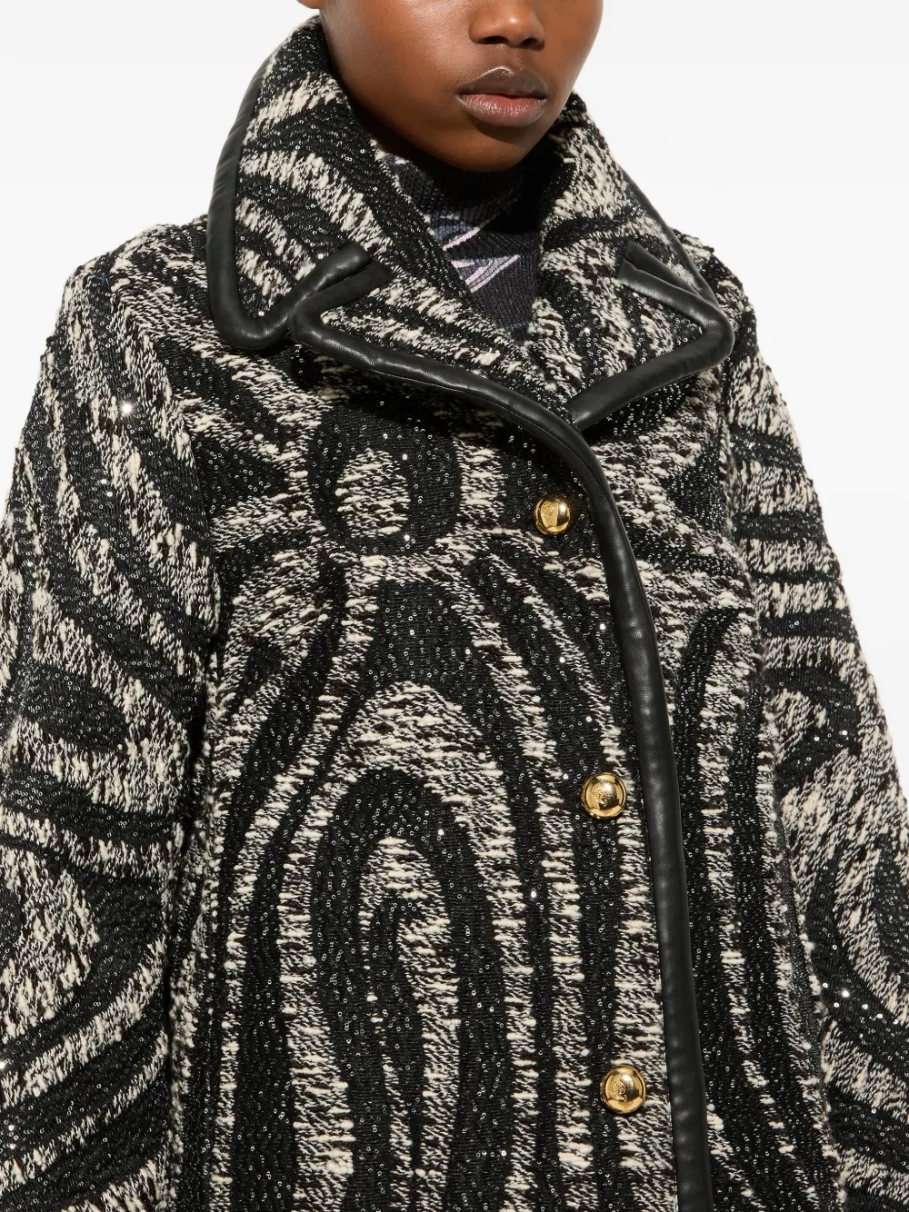 PUCCI Tweed jas met Marmo-patroon Zwart